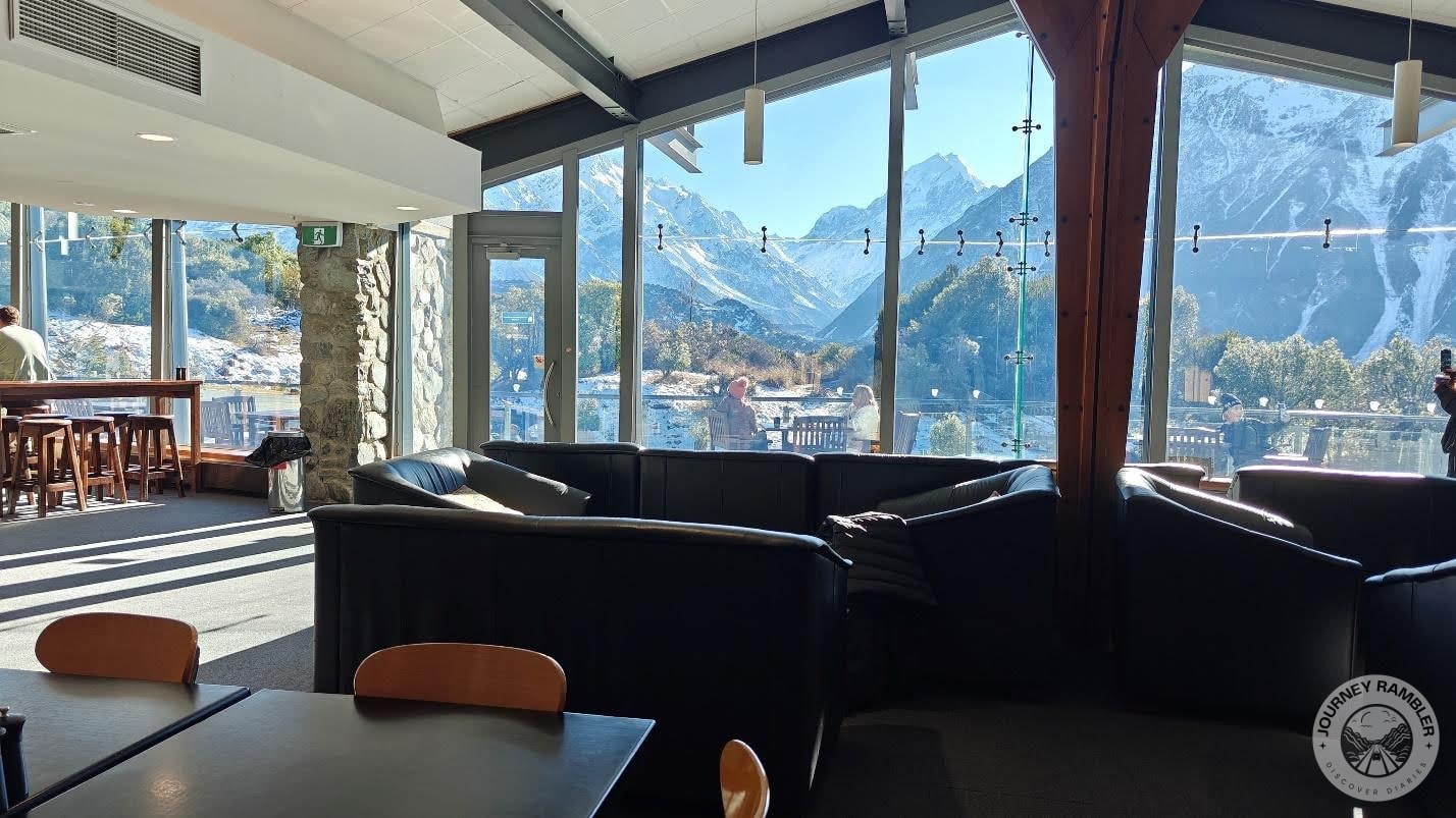 mountains looked beautiful through the big picture windows