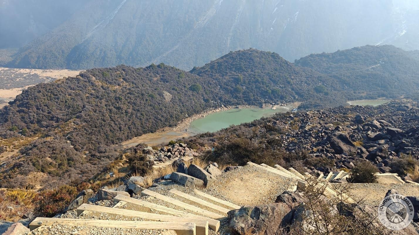 my hike to the Blue Lakes and Tasman Glacier View ends