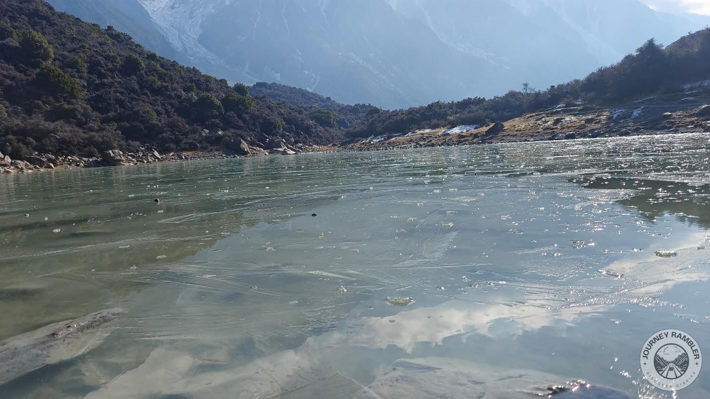other pieces of ice floating on the water’s surface