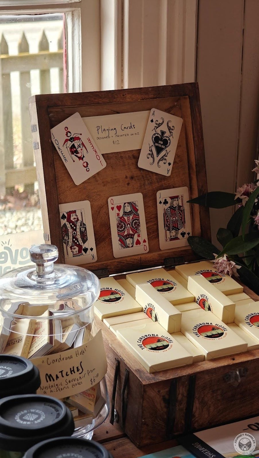 packs of playing cards and boxes of matches