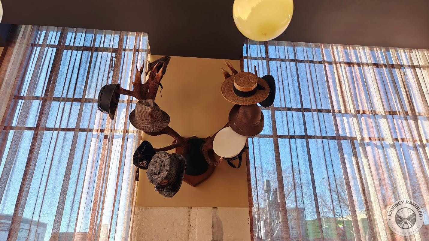 pair of antlers that had been used as a hat stand