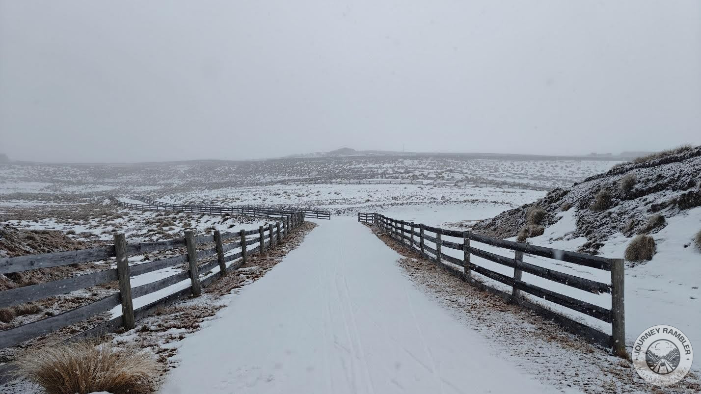 pair of fences led the way to the nearby buildings