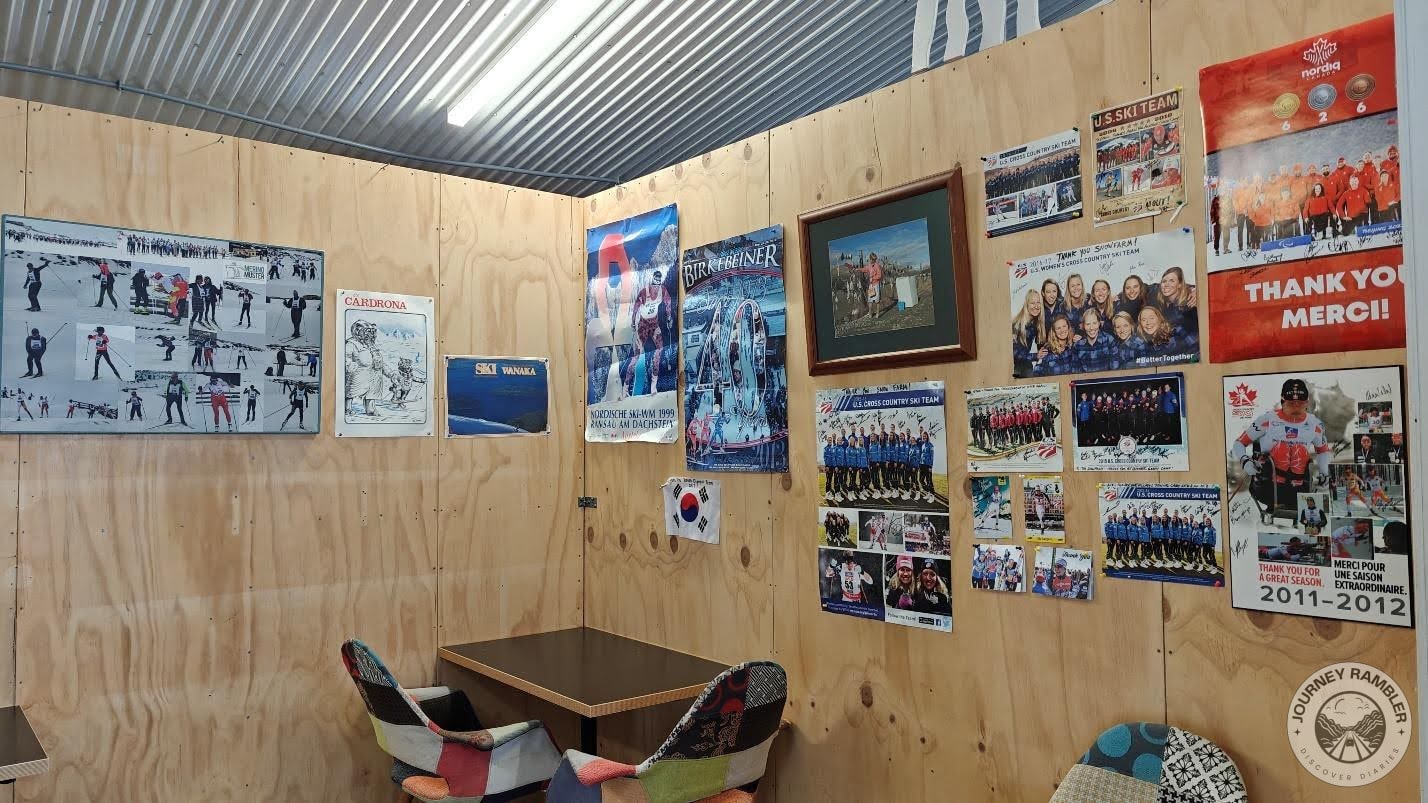 photographs and posters of skiing and other adventure sports