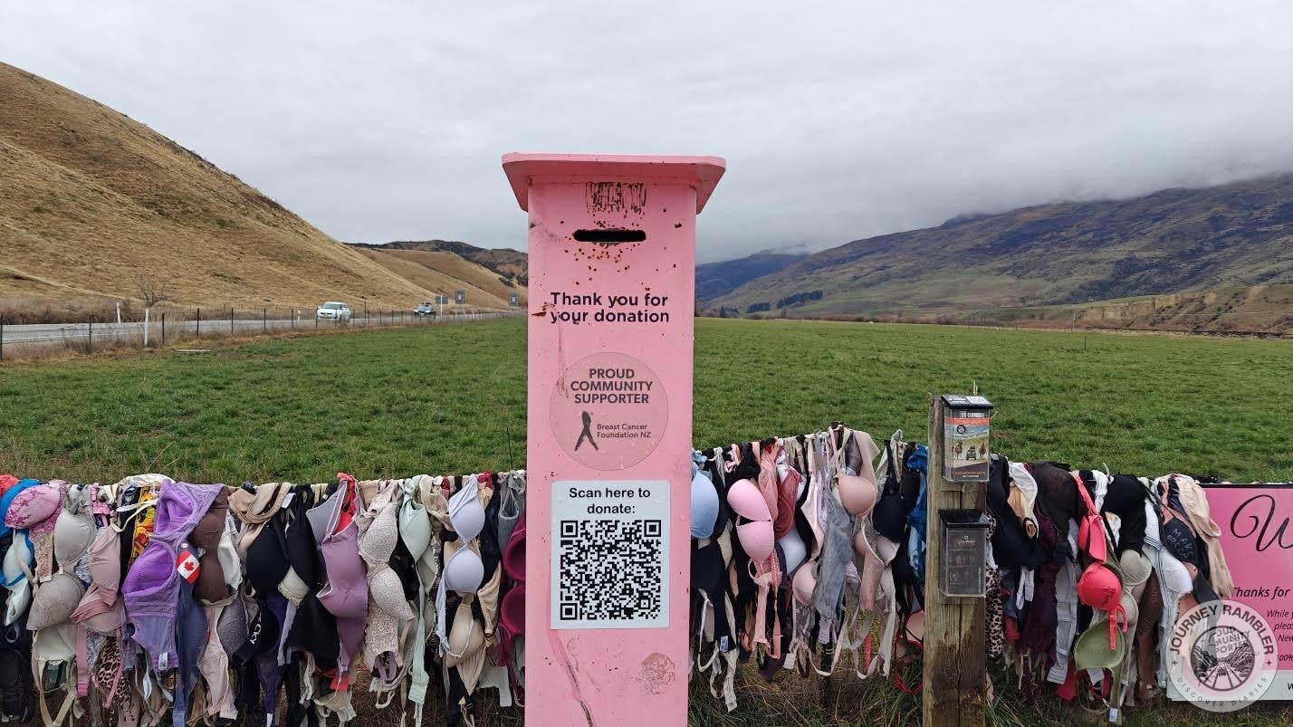 pillars with QR codes that visitors could scan and make online donations