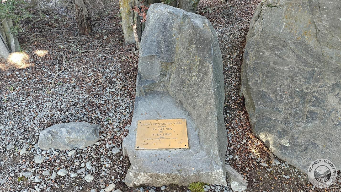 plaque on one of the rocks