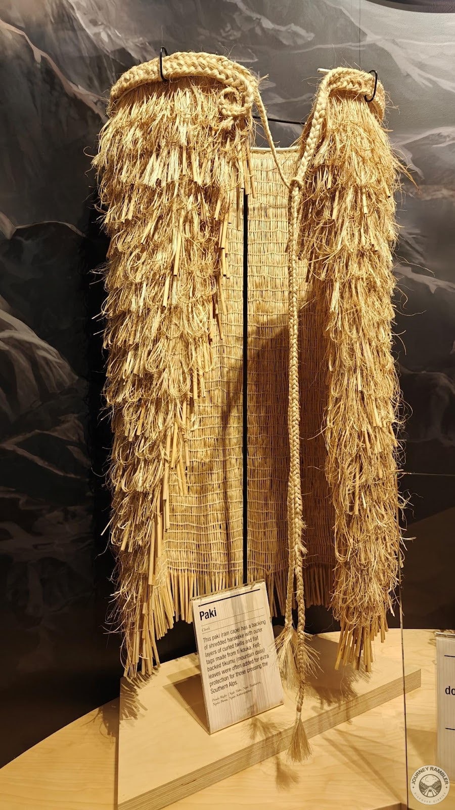 rain coat that was once used by the old native people of the area