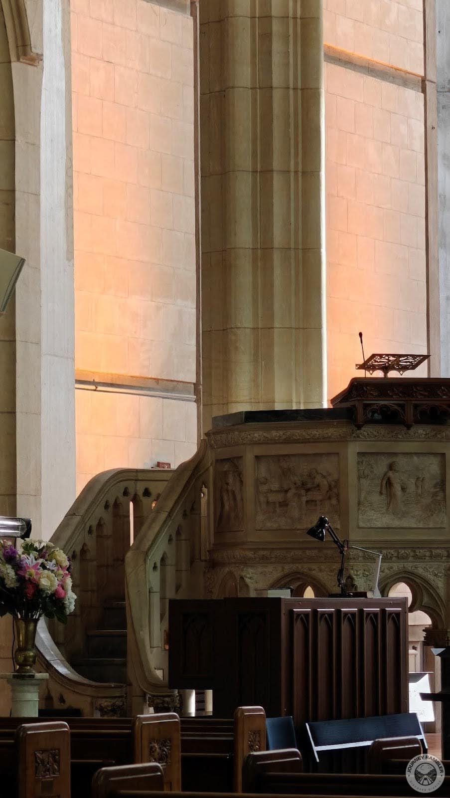 raised pulpit at the front