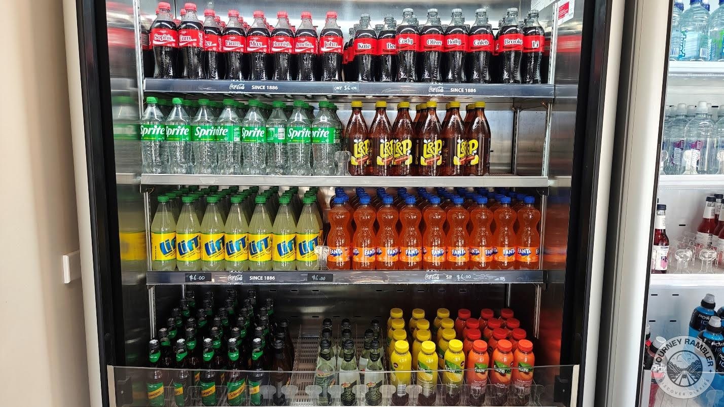 refrigerator had rows of cold drinks