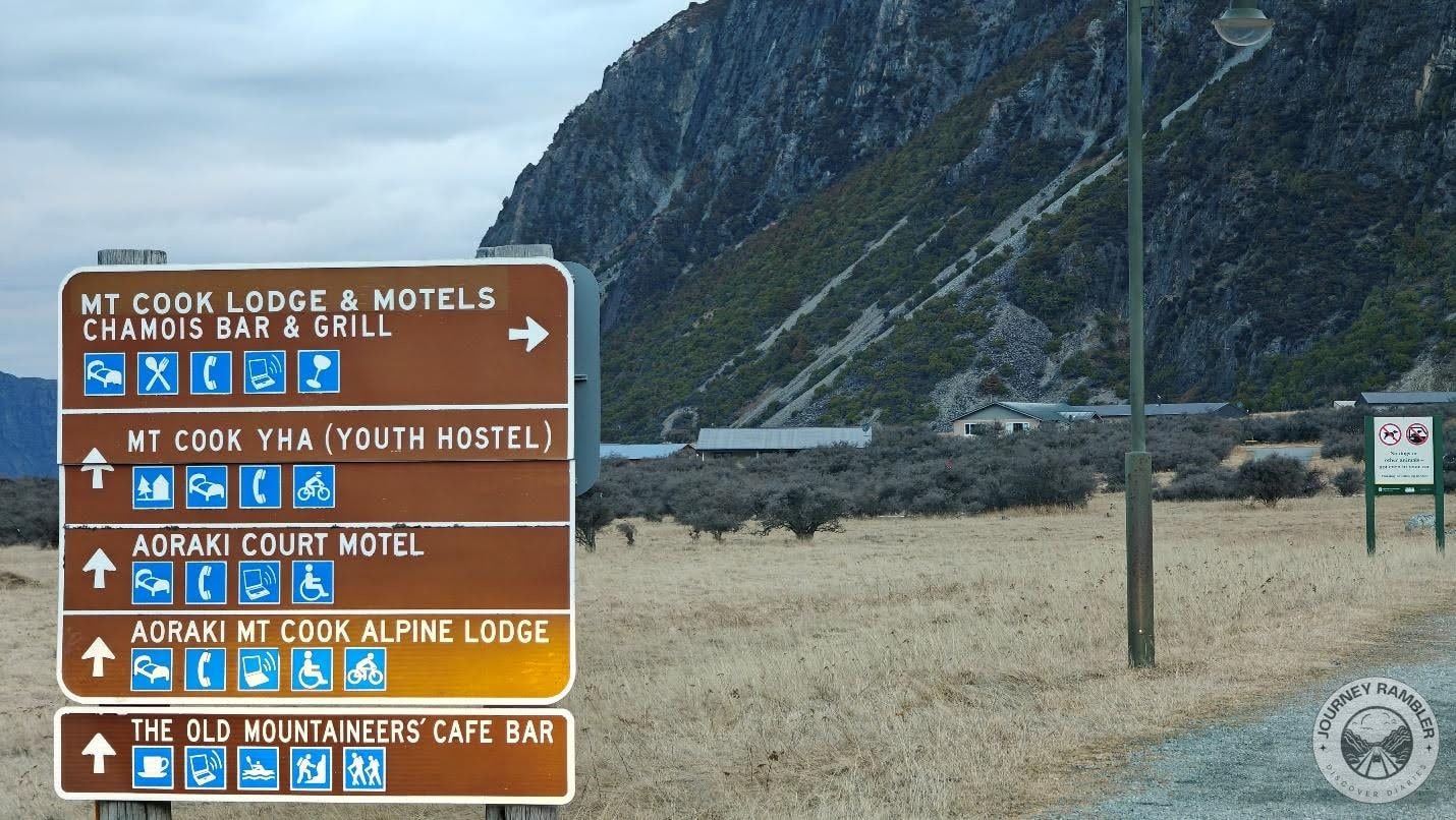 signboard showed the way towards the lodge