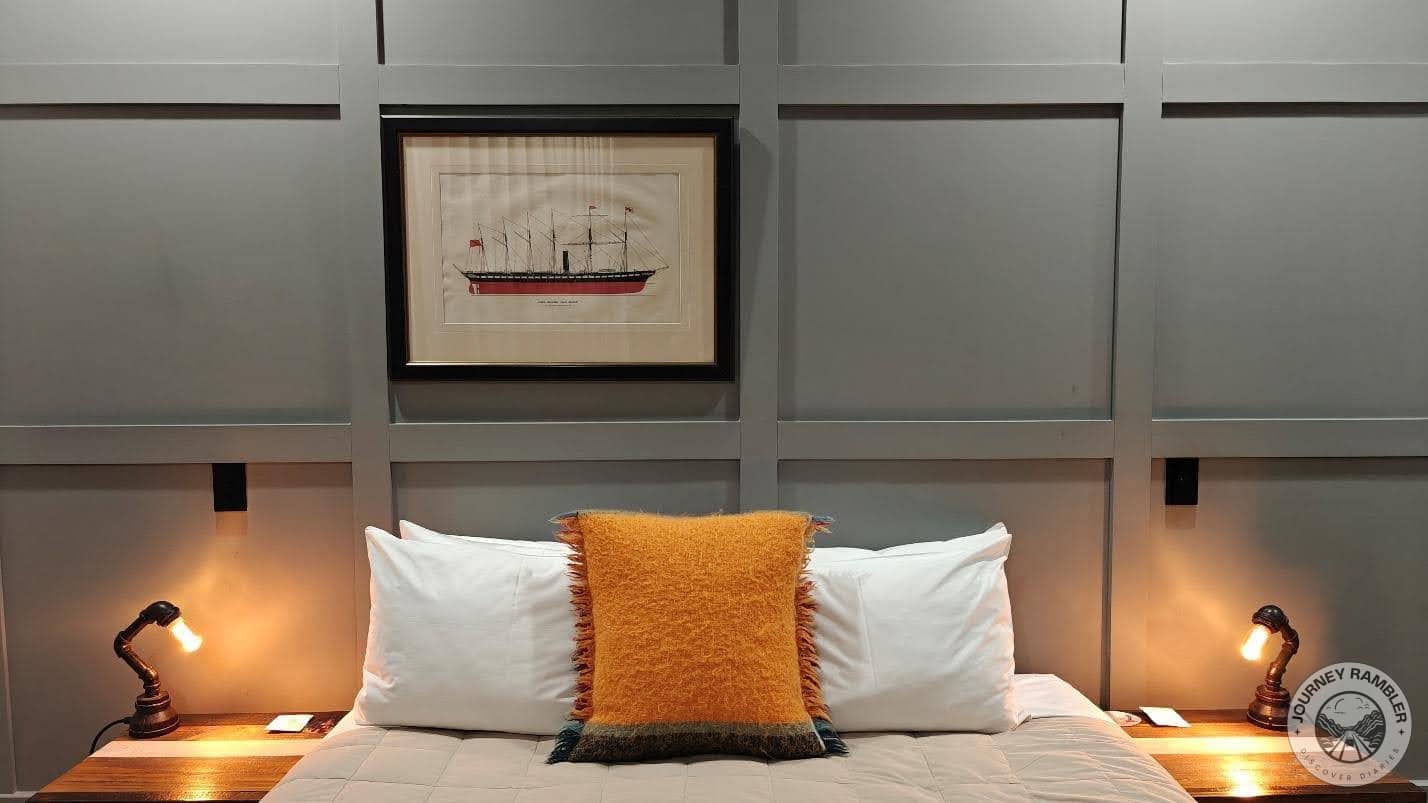 sketch of the ship above the bed