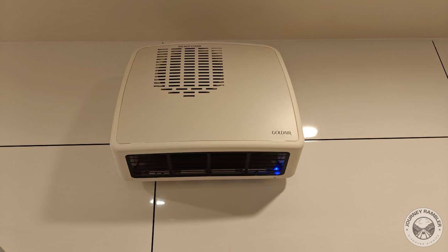 small heater inside the bathroom