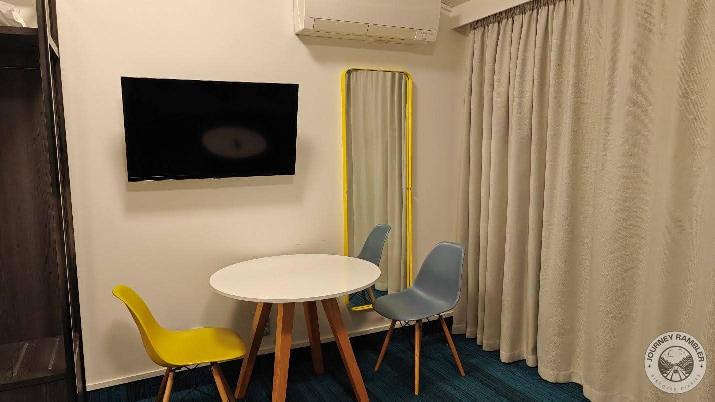 small table and two chairs
