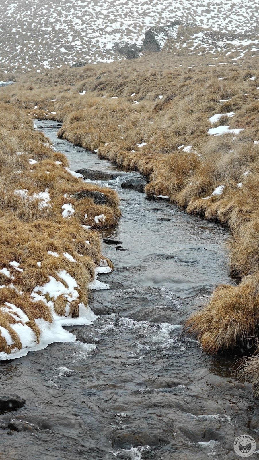 some snow around the river