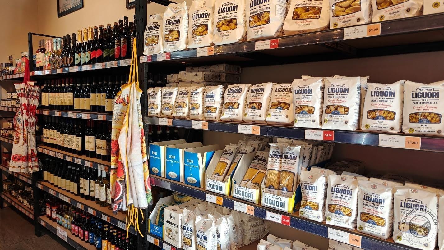 the shelves here are also chock full of pasta