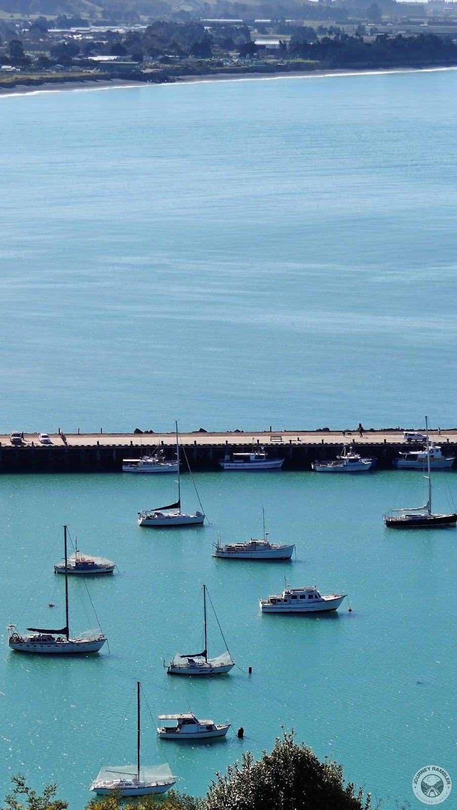 the whole harbor and the city of Oamaru