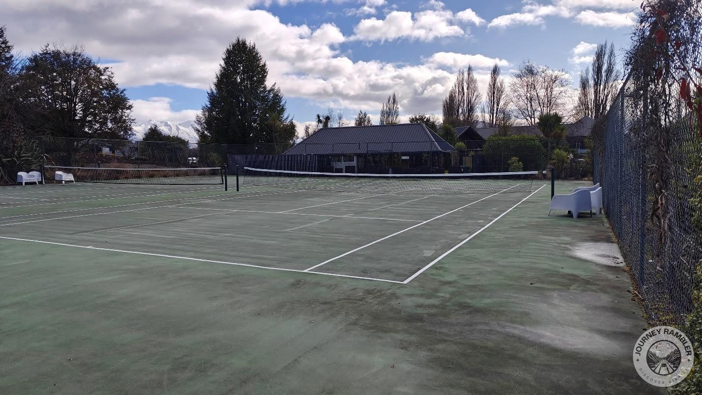 two tennis courts