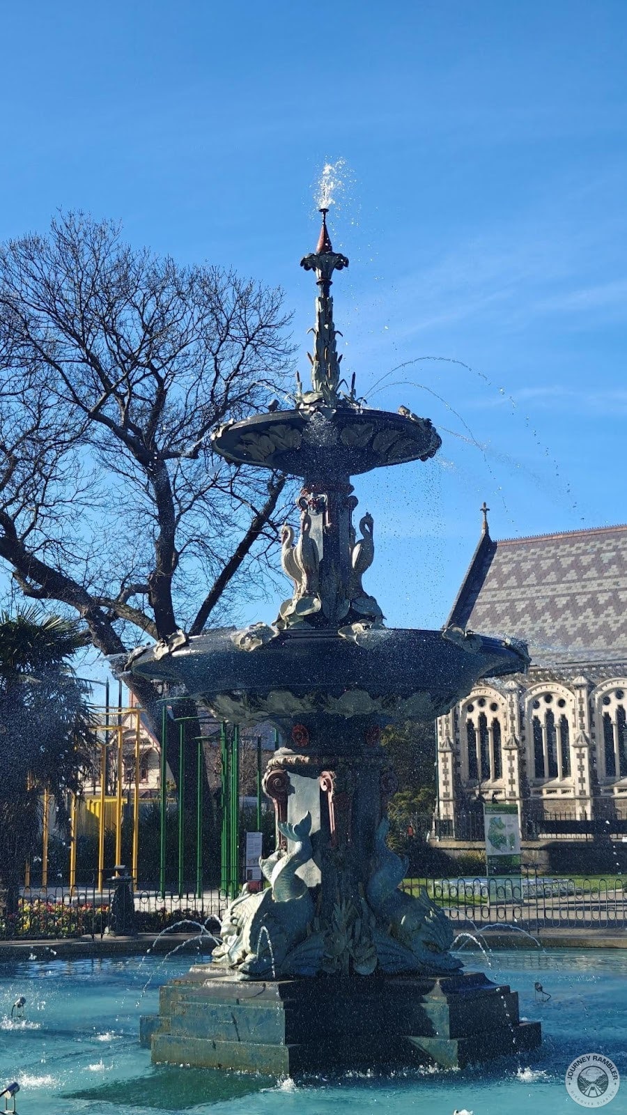 up close look of the Peacock Fountain
