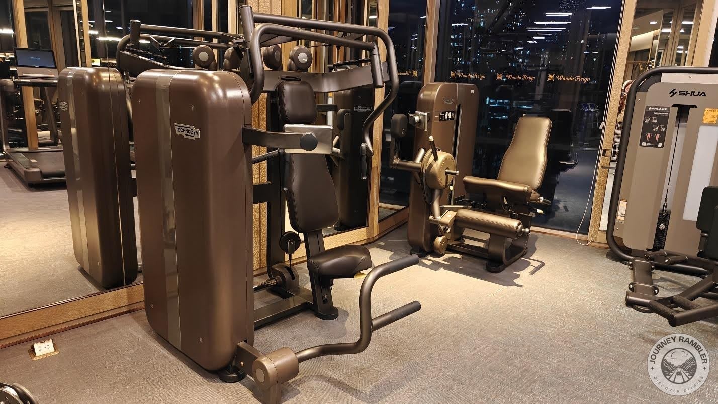 All the strength training equipment was clustered together