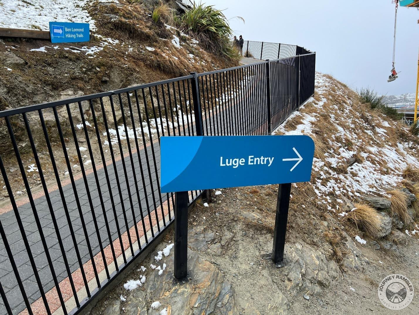 An arrow showed the way to the Luge rides