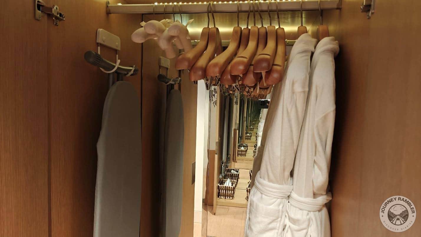 Bathrobes and extra clothes hangers