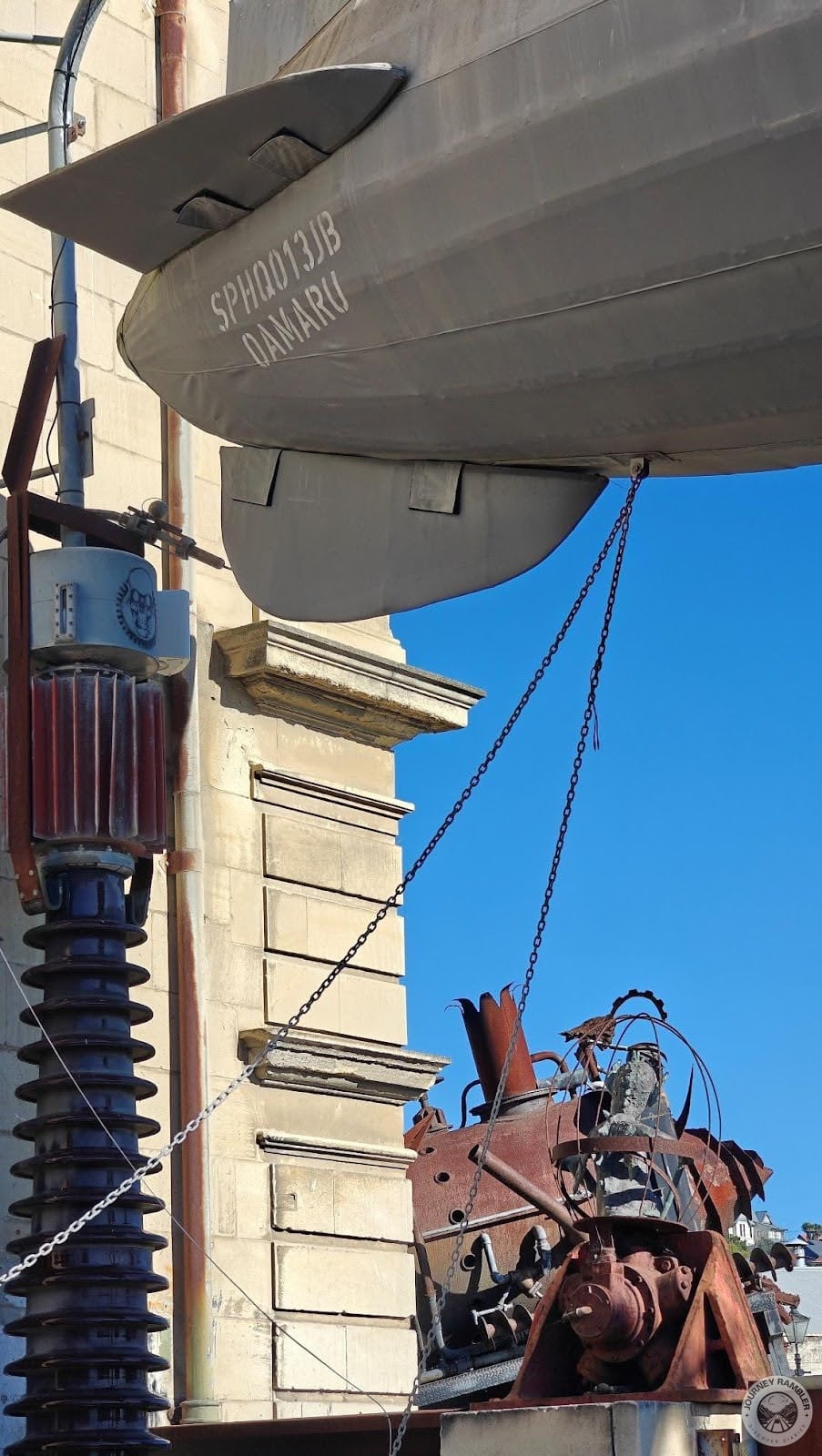 Behind the blimp were another set of installations