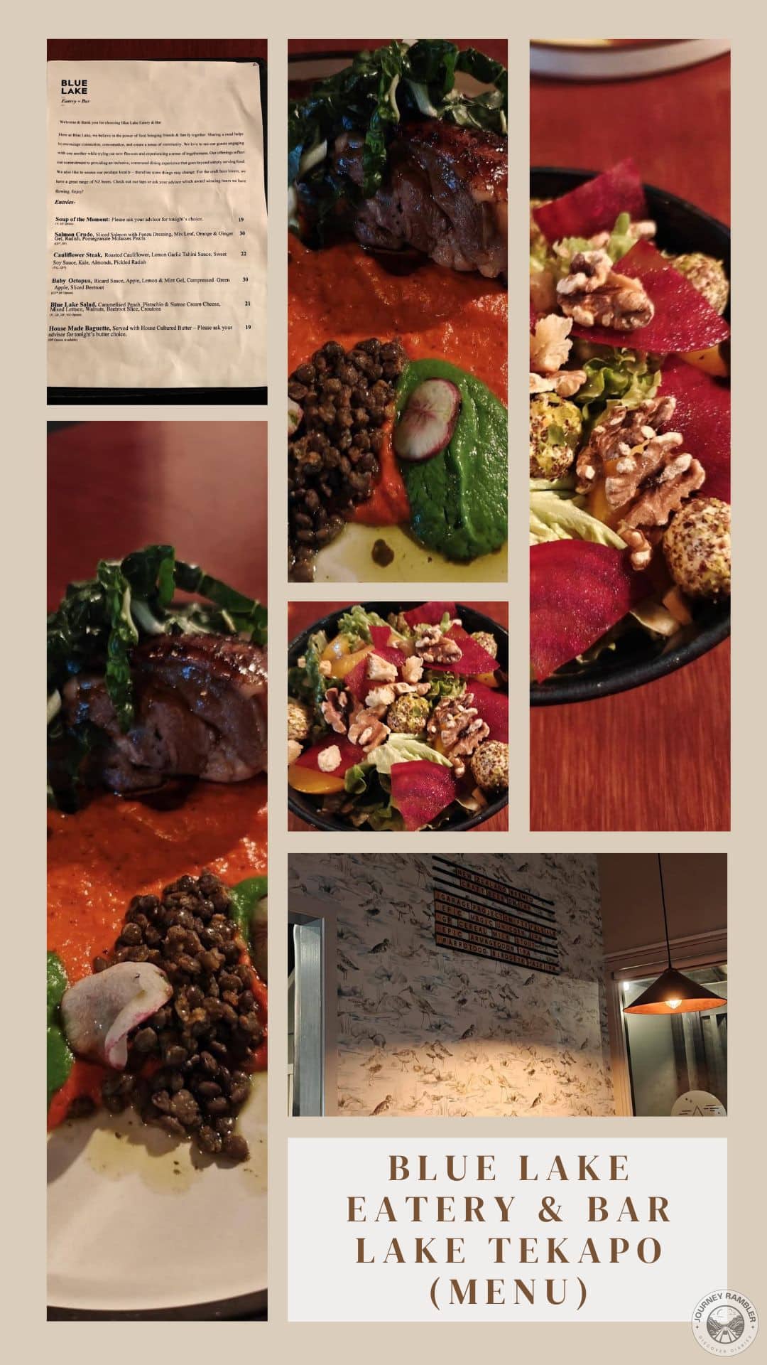 Blue Lake Eatery & Bar Lake Tekapo (Menu)