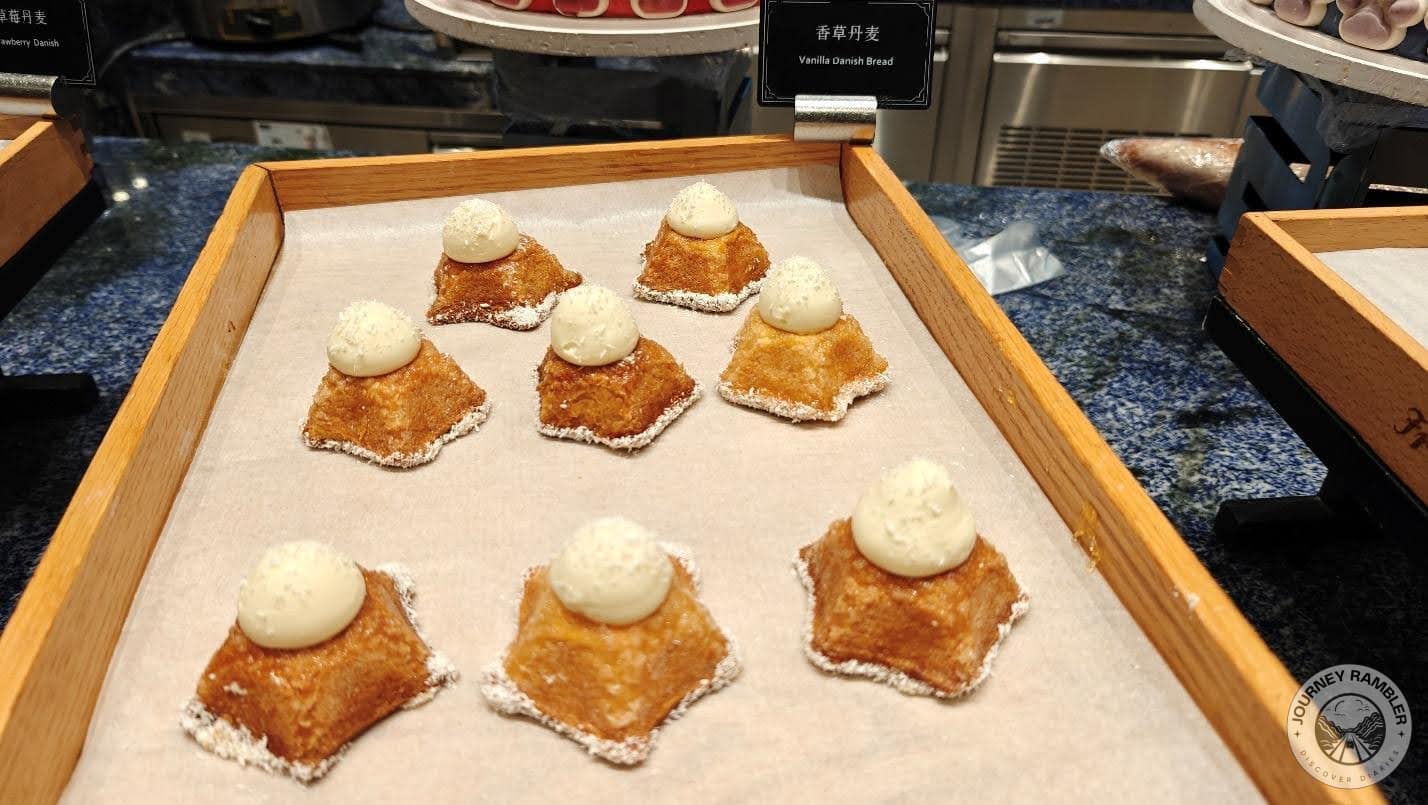 Danishes topped with cream