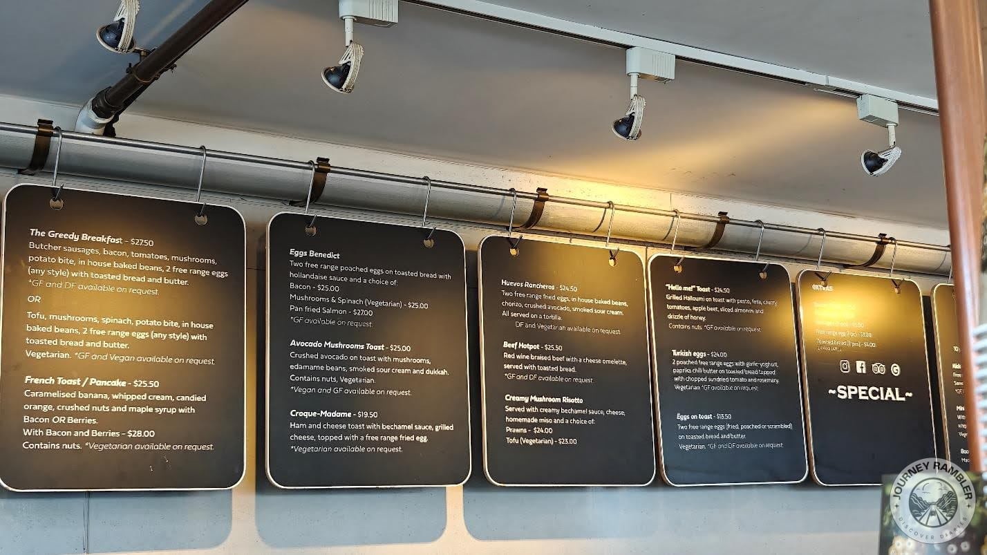 I looked at the food options