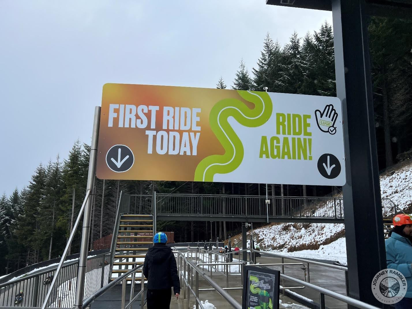 I reached the top of the ride and got ready to go down the mountainside