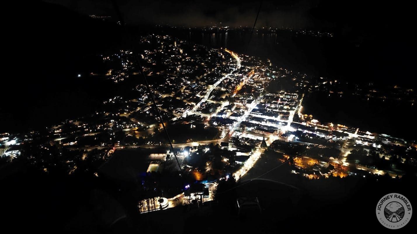 I traveled back down on the gondola at night