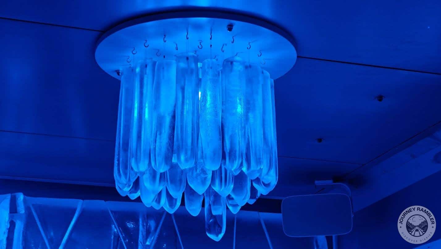 Ice crystals hung upside down from the ceiling