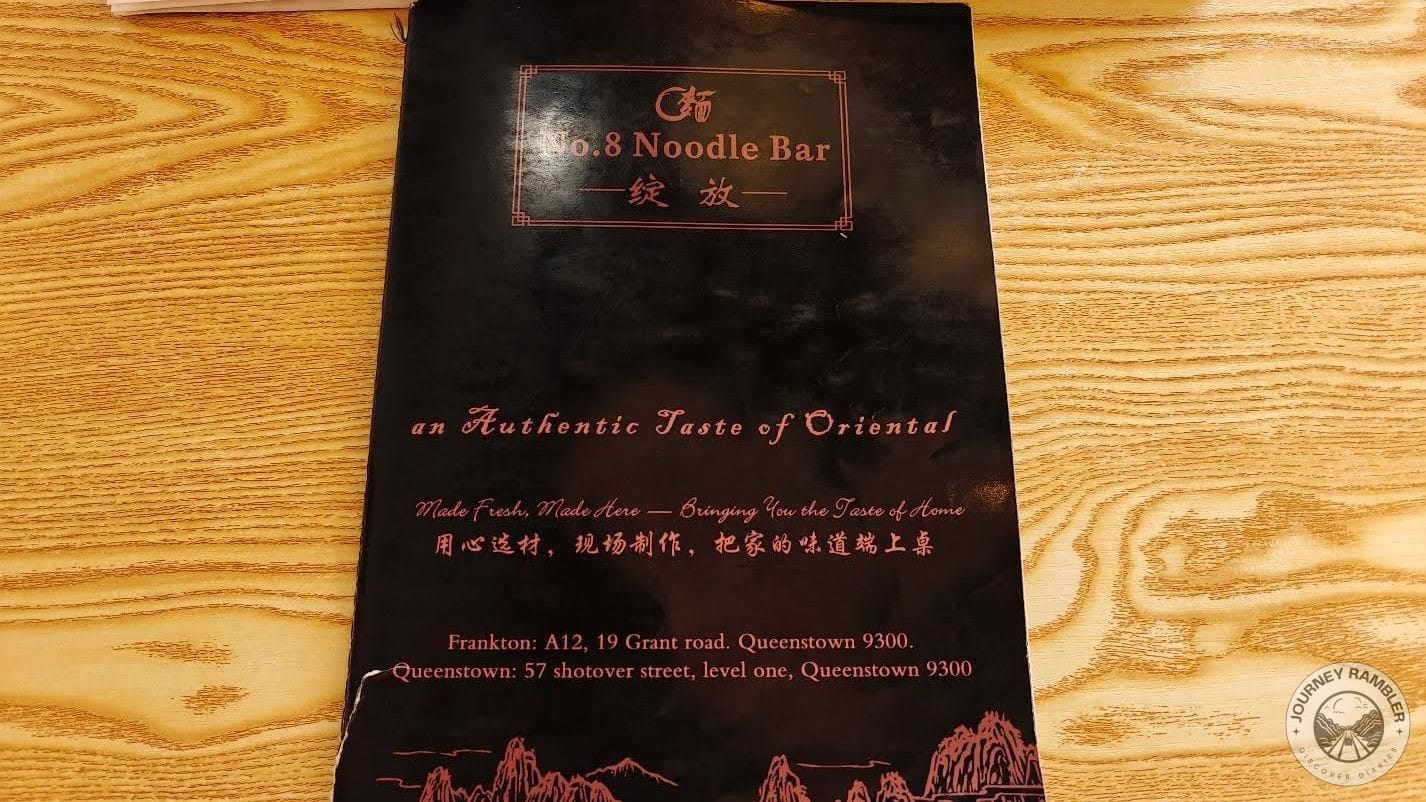 Menu of No.8 Noodle Bar