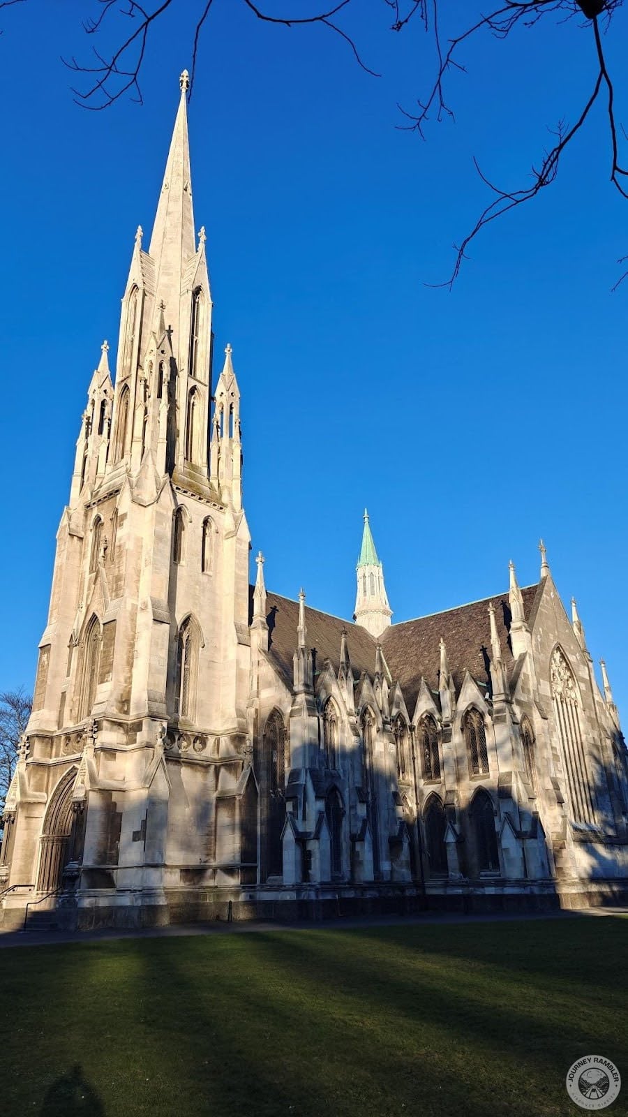 One of the towers had a unique mint green roof