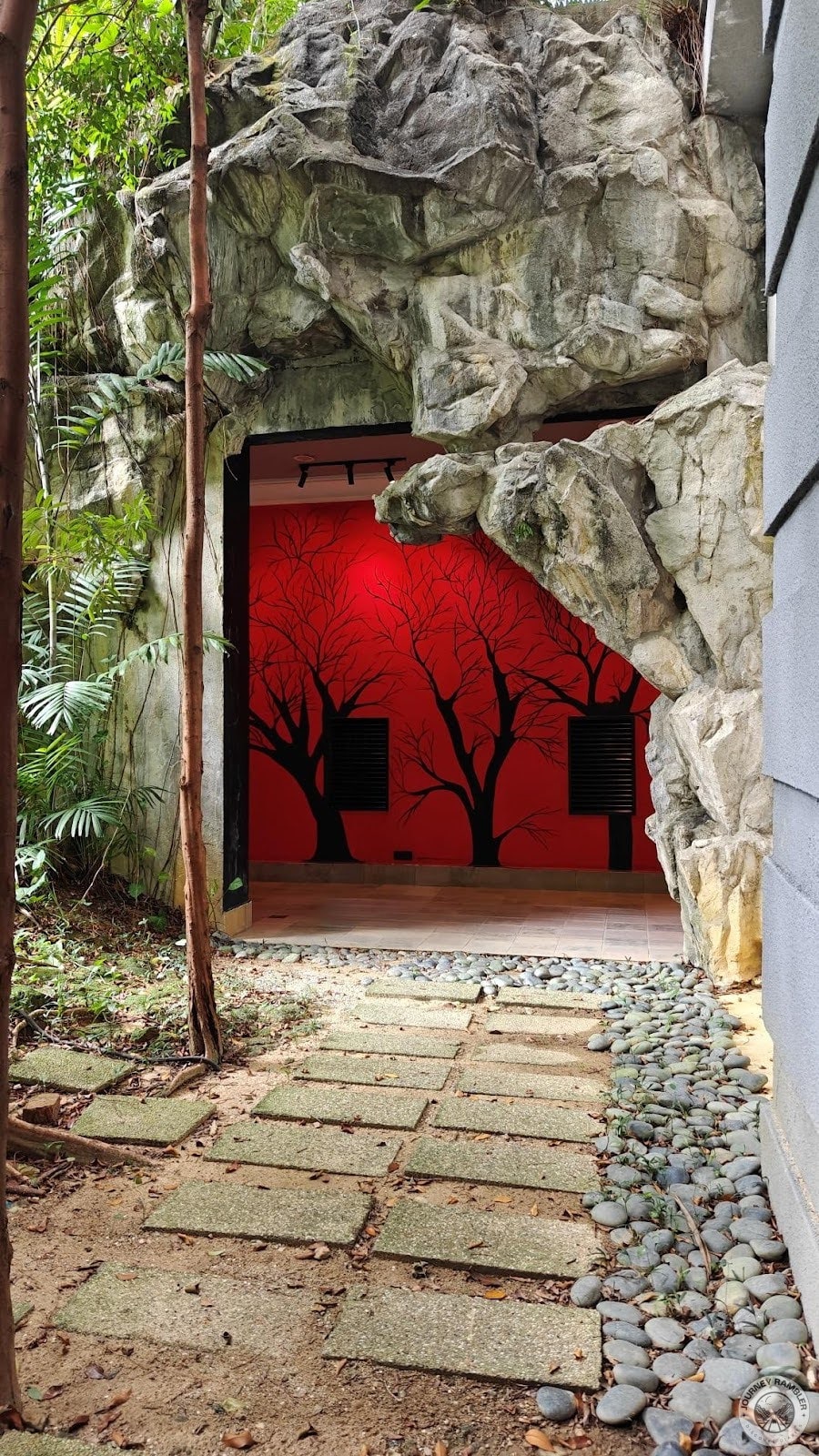 One side of the garden looked almost like a cave