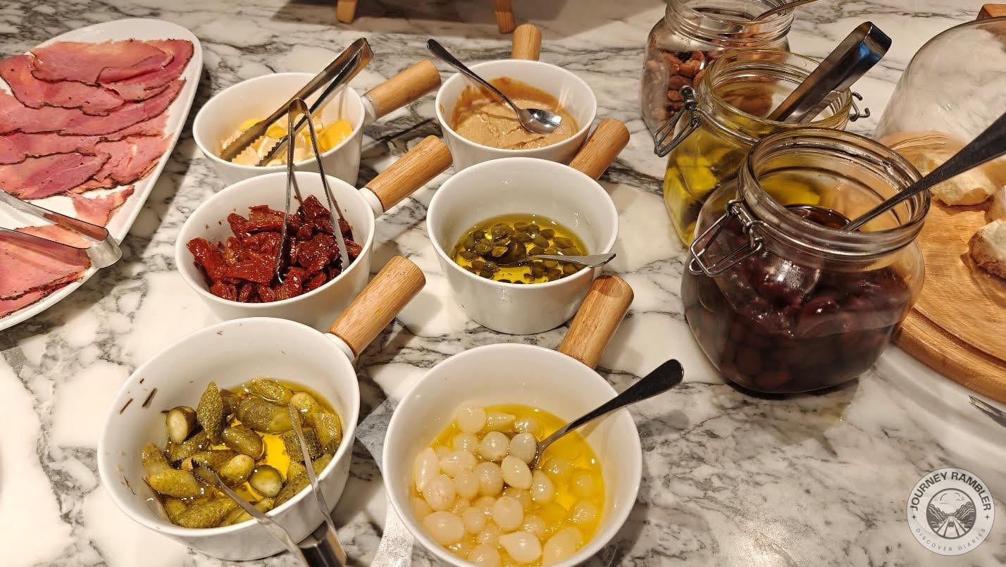 Pickled onions, olives, capers and sundried tomatoes