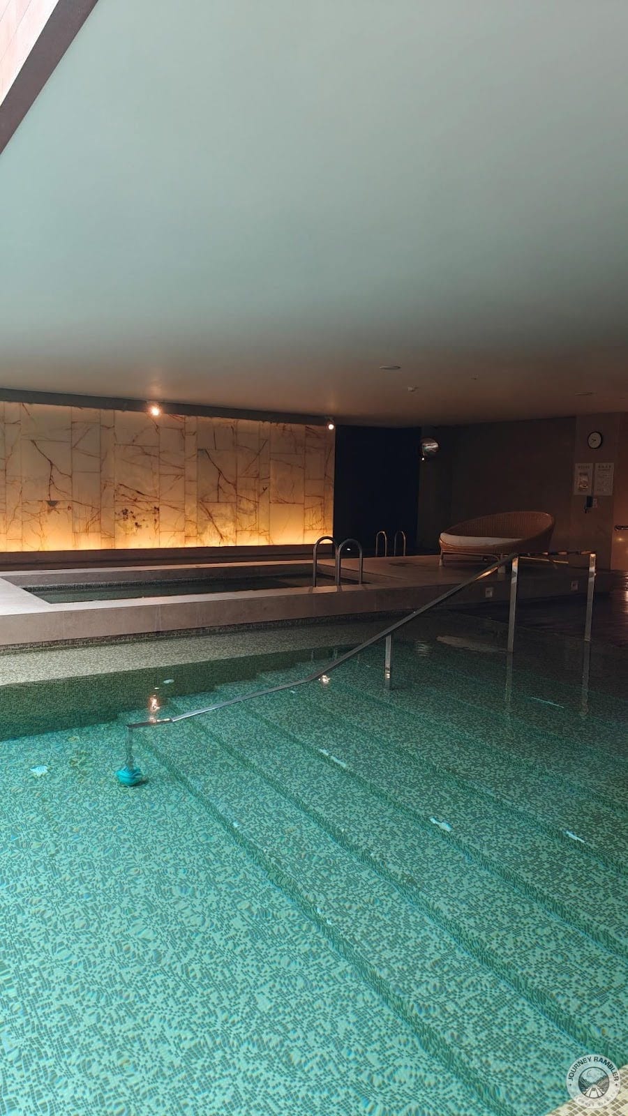 Shallow steps led into the pool