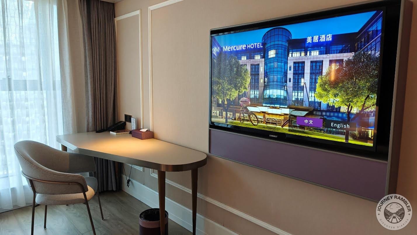 TV screen had a full picture of the hotel façade on it