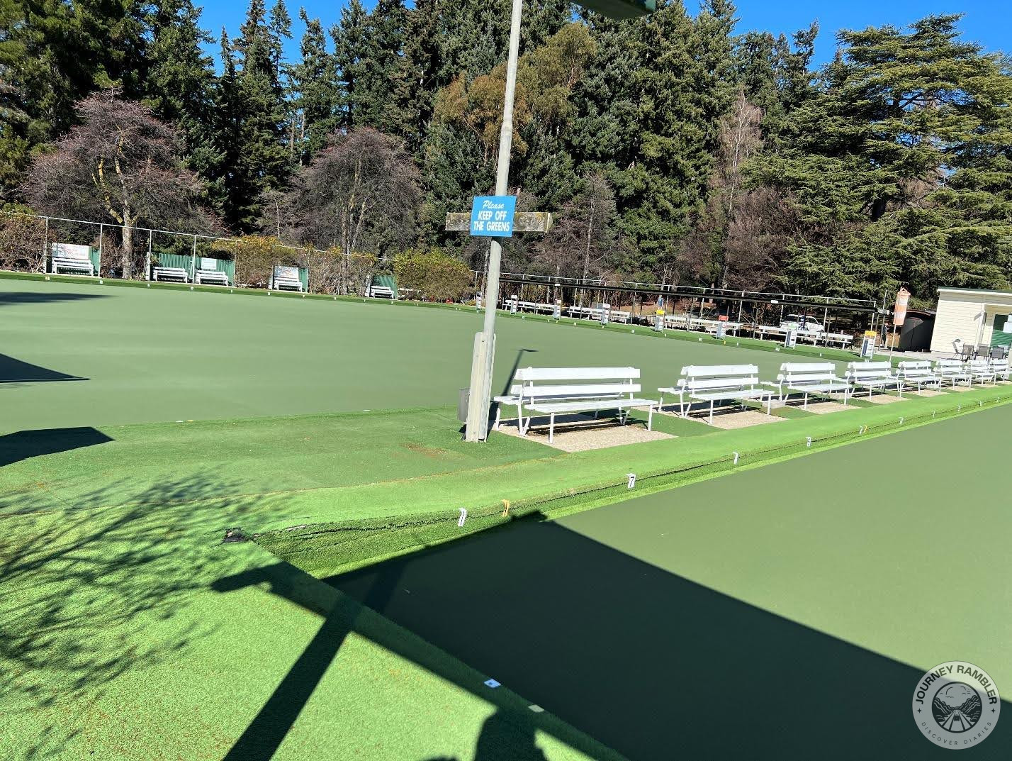 There were benches all around