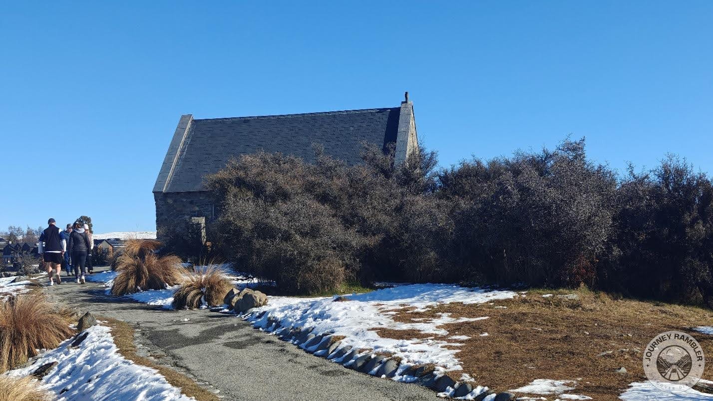 a little distance away from the Church of the Good Shepherd