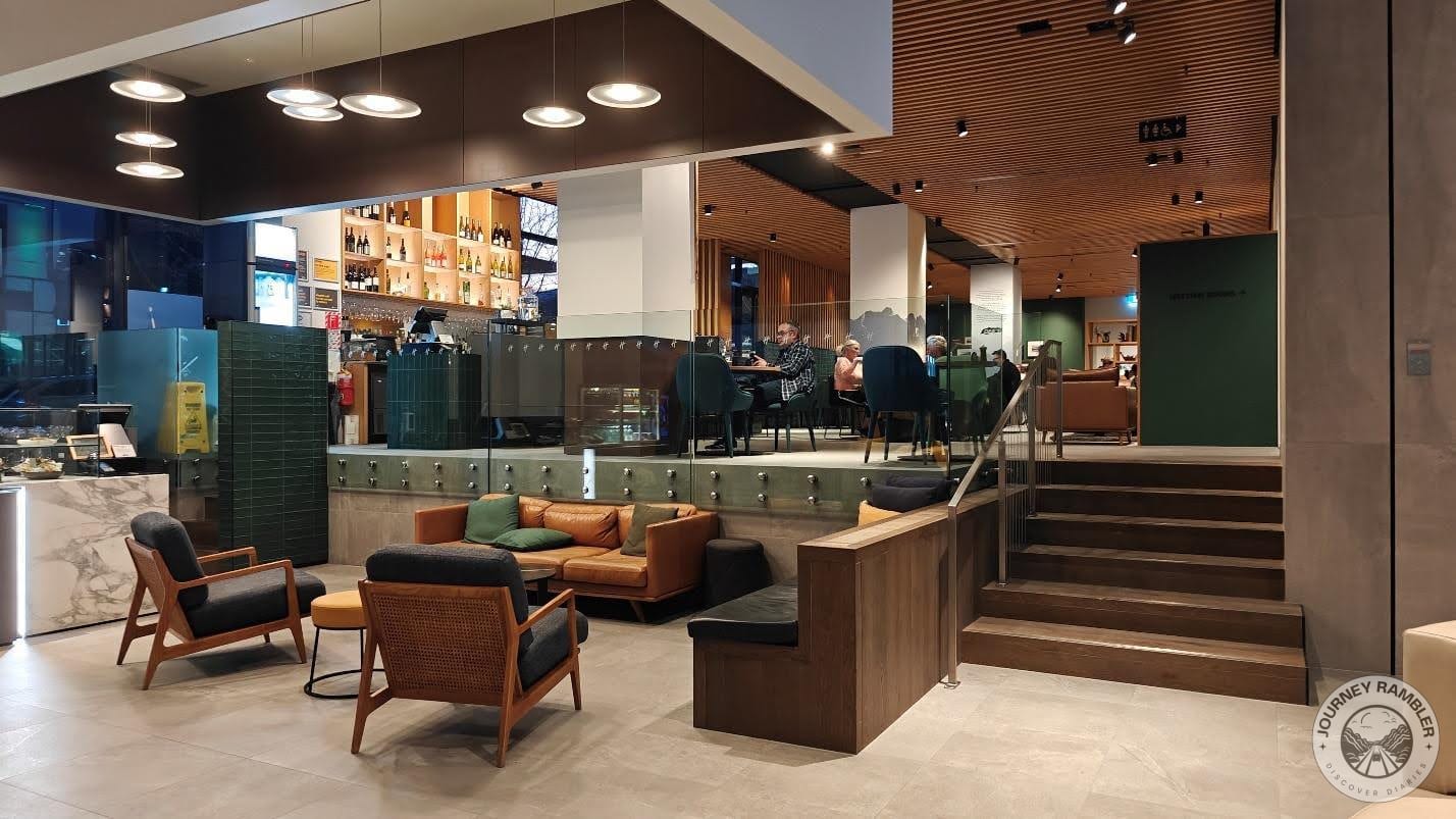 another casual seating area in front of the bar