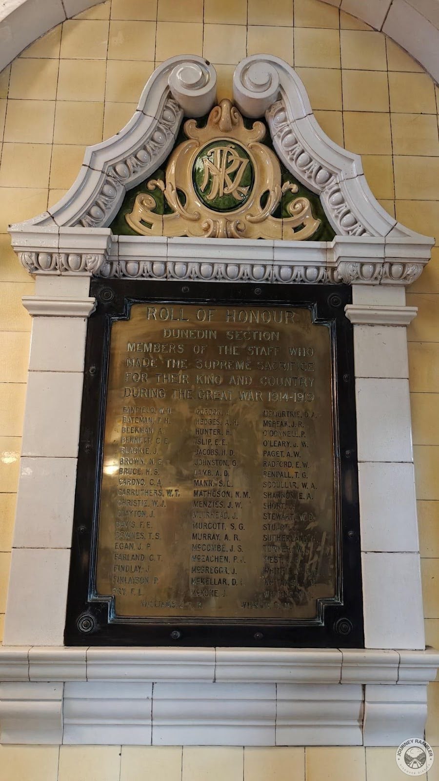 another plaque commemorating the staff of the Railway Station who fought in the Great War