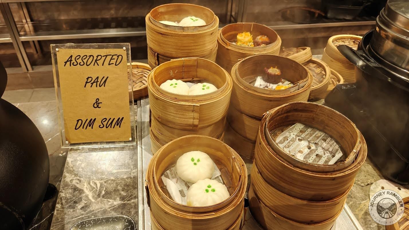 assorted dim sum and bao section