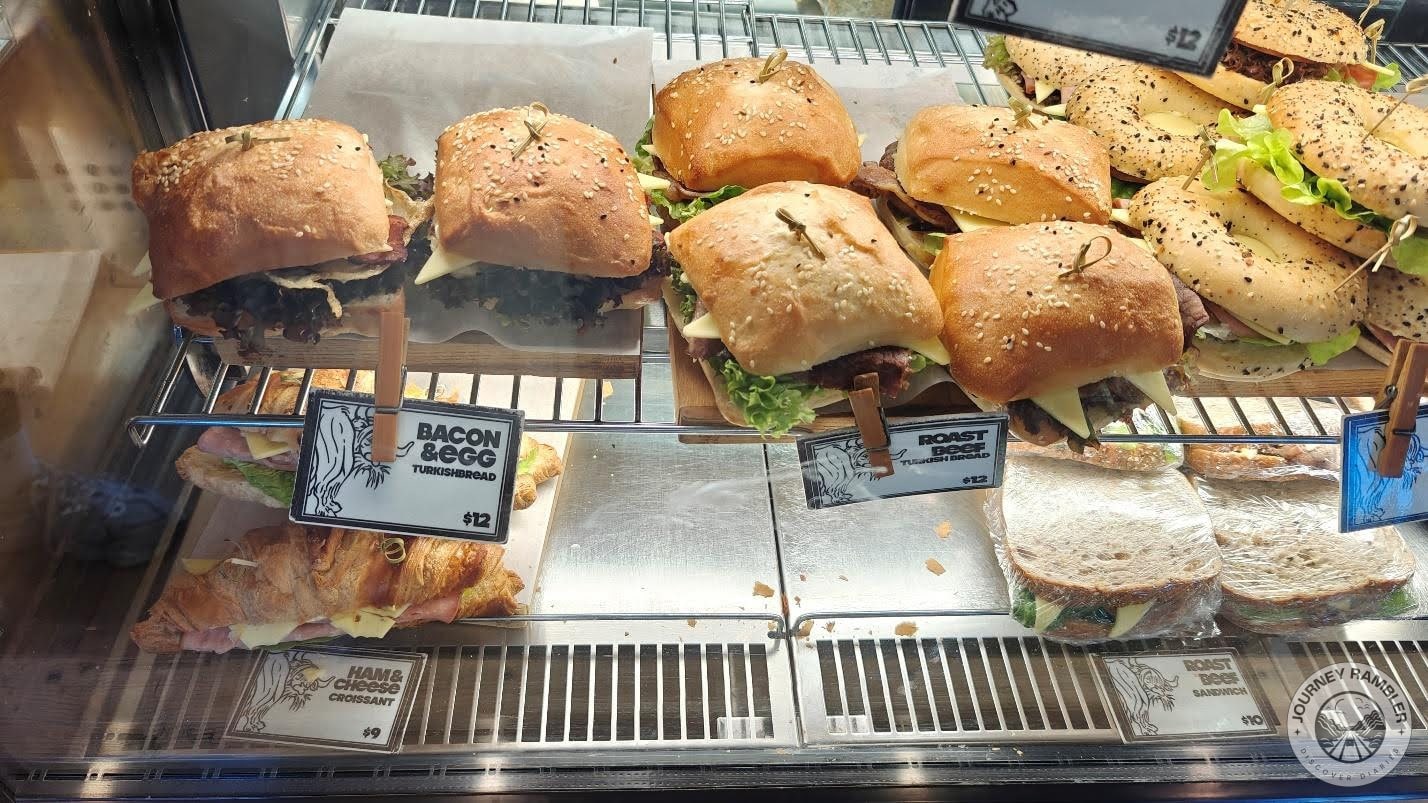 bacon and egg sandwiches and roast beef sandwiches