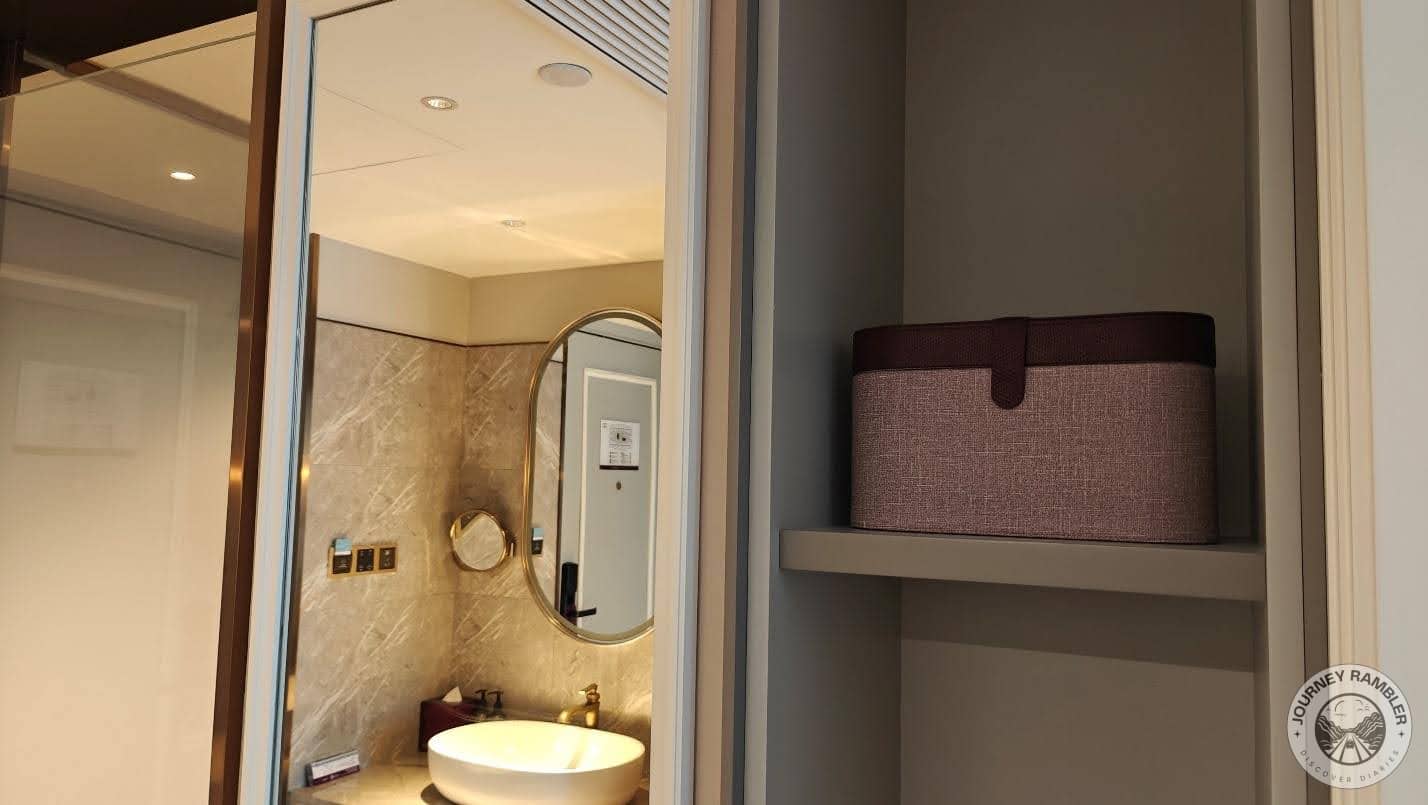 bathroom had sliding doors and was pretty spacious