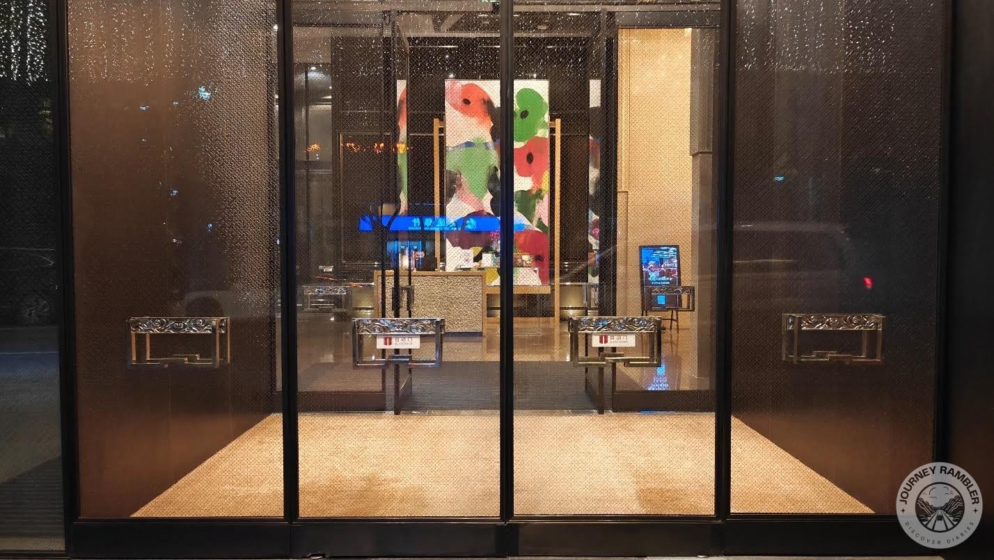 big glass doors that led into the lobby