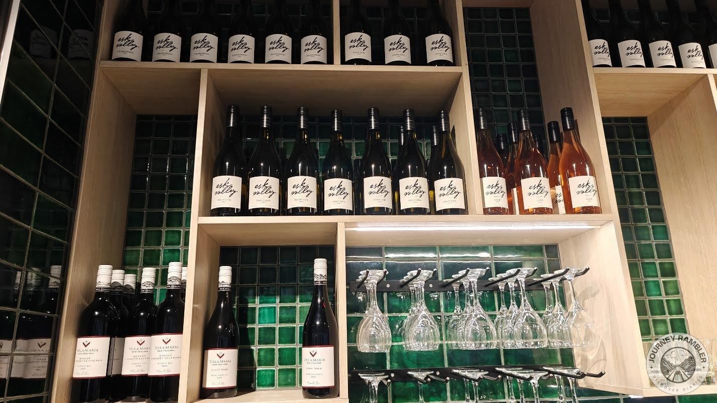 bottles on the shelves