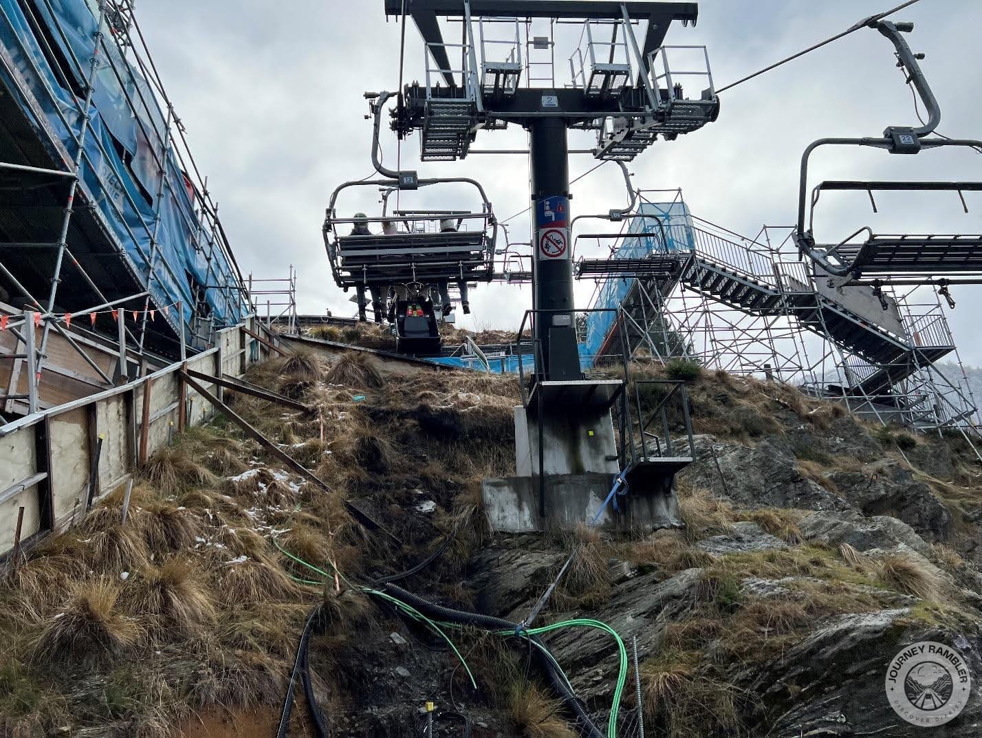 chairlift started moving slowly up the hill