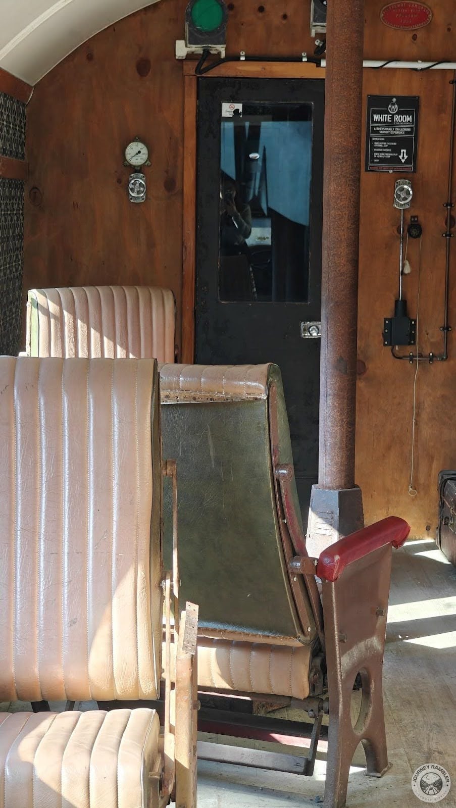 chairs inside of the train car