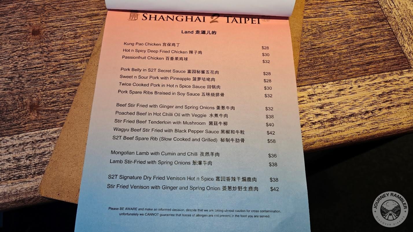 chicken, lamb, pork, beef and venison