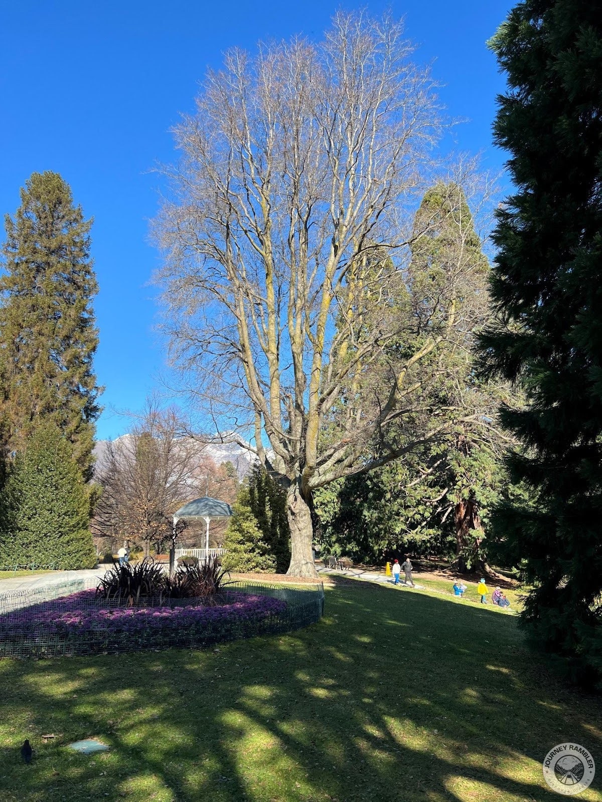 clear, sunny day and the sky was bright blue